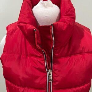 Tommy Hilfiger Red Puffer Vest Women's Small Petite Full Zip